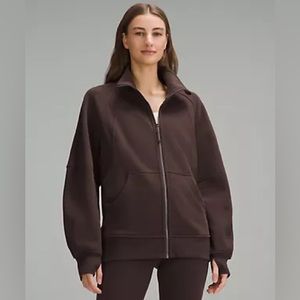 Lululemon Scuba Oversized Funnel-Neck Full Zip in Espresso